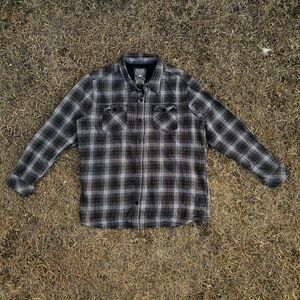 Metal Mulisha Black and Gray Plaid Shirt Jacket
